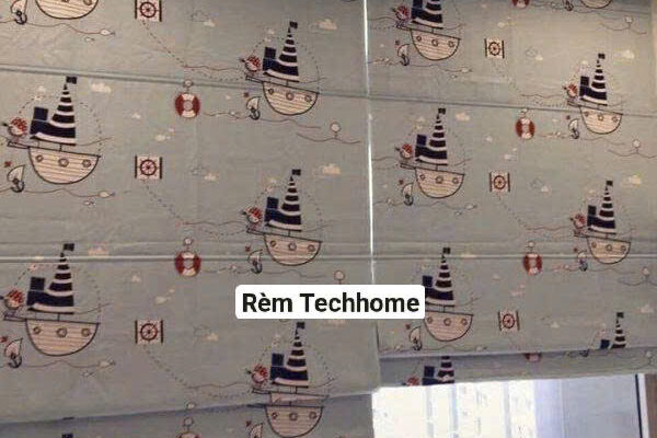 Rèm roman họa tiết trang trí bắt mắt